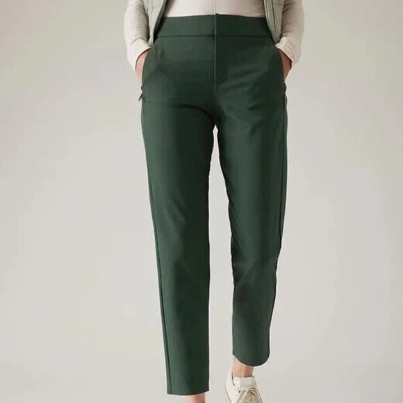 NWT ATHLETA Stellar Trouser in Seaweed Snack Green Women's Size 12